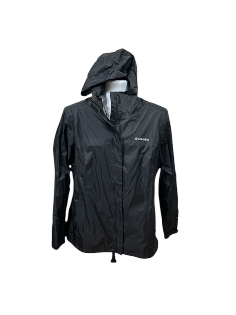COLUMBIA Women's Hooded XL Full zip Waterproof OMNITECH Black tapered
Jacket